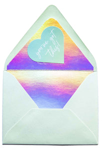 Letterpressed Card with Mirror Envelope Liner