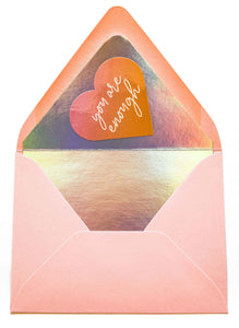 Letterpressed Card with Mirror Envelope Liner